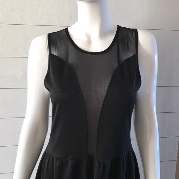 For Love & Lemons Black Mesh Knit Fit Flare Dress - Picture 4 of 8